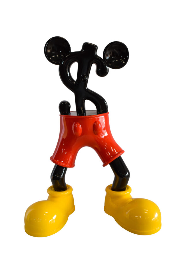 Distinctive and Playful Mickey Themed Dollar Sign Resin Statue 22" x 15" x 29"H