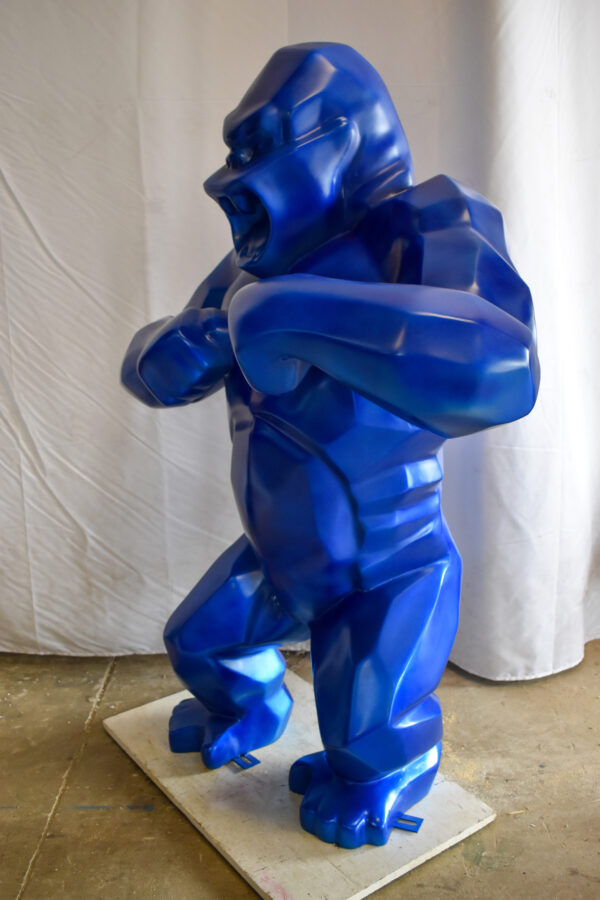 Geometric Powerful Giant Blue King Kong Resin Statue 47" x 26" x 61"H - Image 5