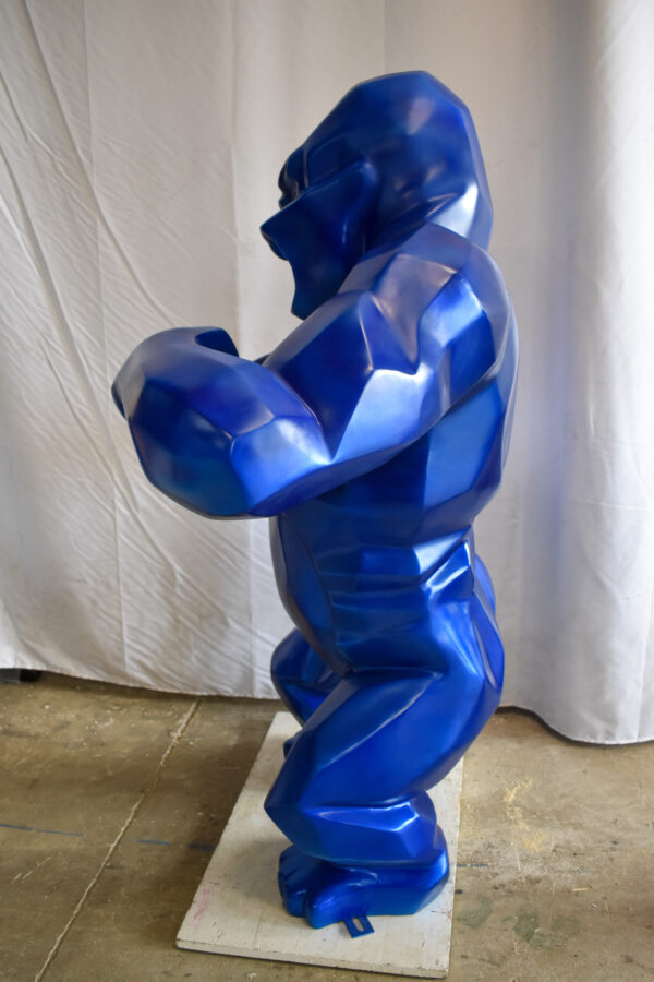 Geometric Powerful Giant Blue King Kong Resin Statue 47" x 26" x 61"H - Image 6