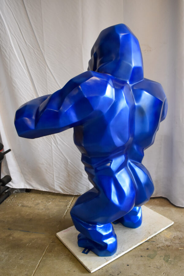 Geometric Powerful Giant Blue King Kong Resin Statue 47" x 26" x 61"H - Image 7