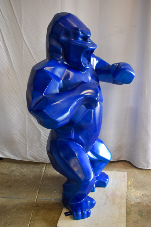 Geometric Powerful Giant Blue King Kong Resin Statue 47" x 26" x 61"H - Image 10