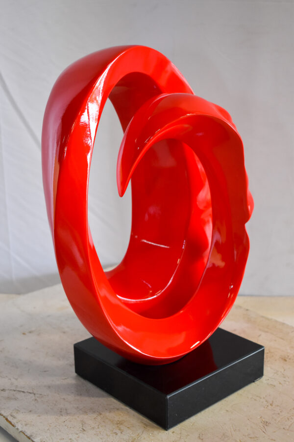 Creative Red MultiFace Statue on Base Signed by Leonardo Bruno 14" x 12" x 19"H - Image 9