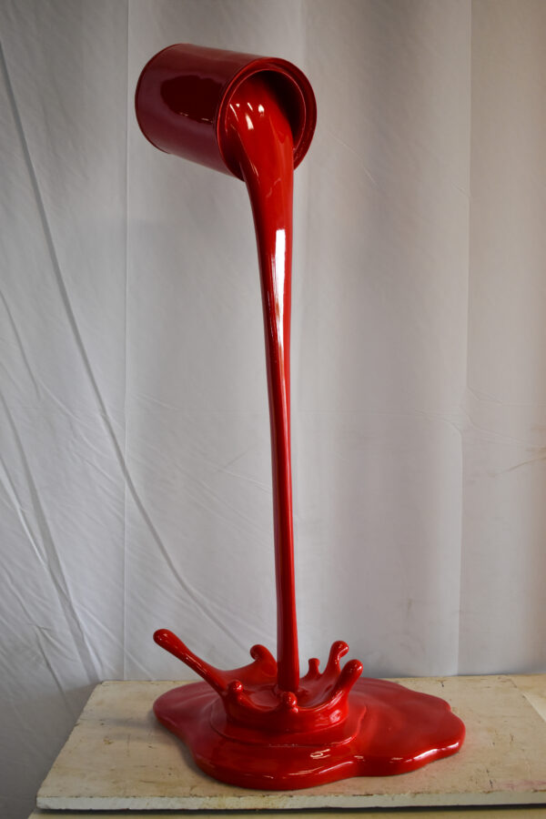 Bold and Artistic Spilling Paint Out of Tin Resin Statue 25" x 21" x 48"H - Image 3