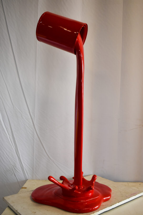 Bold and Artistic Spilling Paint Out of Tin Resin Statue 25" x 21" x 48"H - Image 4