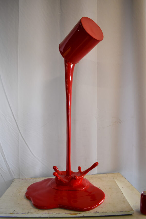 Bold and Artistic Spilling Paint Out of Tin Resin Statue 25" x 21" x 48"H - Image 8
