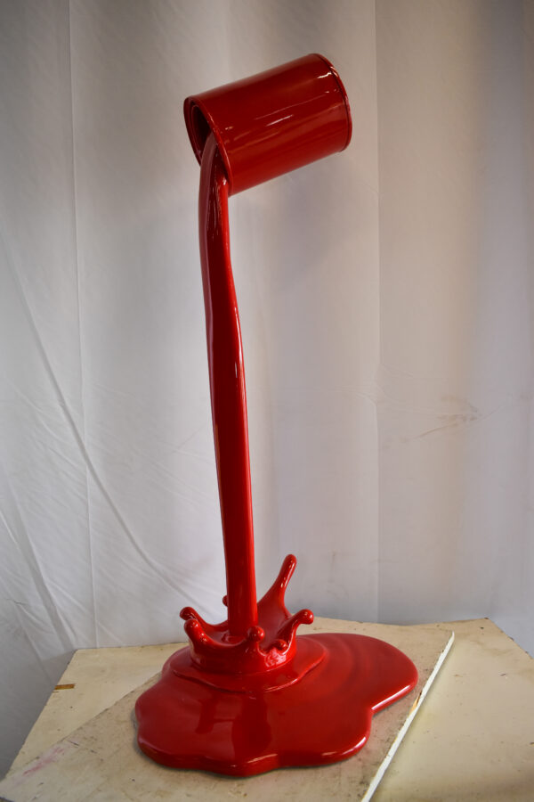 Bold and Artistic Spilling Paint Out of Tin Resin Statue 25" x 21" x 48"H - Image 9