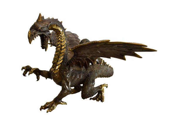 Dragon Bronze Statue with Two Tone Bronze Finish 32" x 36" x 25"H