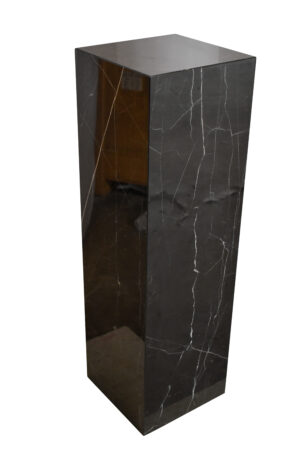 Pedestal For Artwork, Modern Black and White Marble Stone 12" x 12" x 39"H