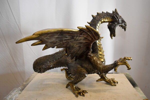 Dragon Bronze Statue with Two Tone Bronze Finish 32" x 36" x 25"H - Image 3