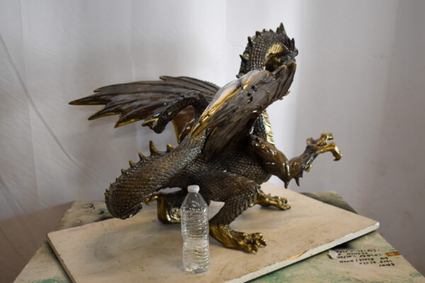 Dragon Bronze Statue with Two Tone Bronze Finish 32" x 36" x 25"H - Image 4