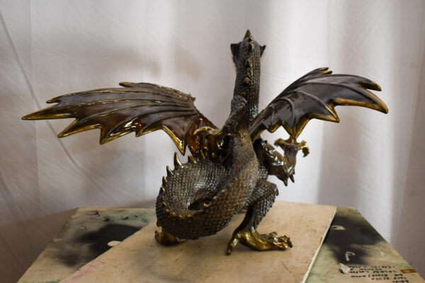 Dragon Bronze Statue with Two Tone Bronze Finish 32" x 36" x 25"H - Image 5