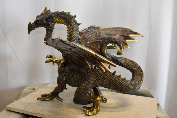Dragon Bronze Statue with Two Tone Bronze Finish 32" x 36" x 25"H - Image 7