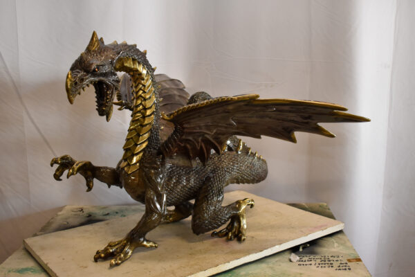 Dragon Bronze Statue with Two Tone Bronze Finish 32" x 36" x 25"H - Image 8