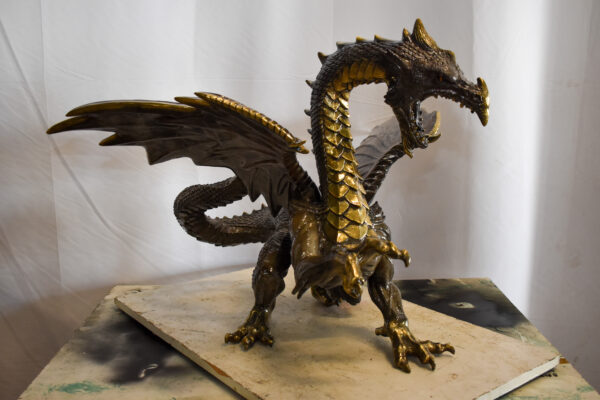 Dragon Bronze Statue with Two Tone Bronze Finish 32" x 36" x 25"H - Image 10
