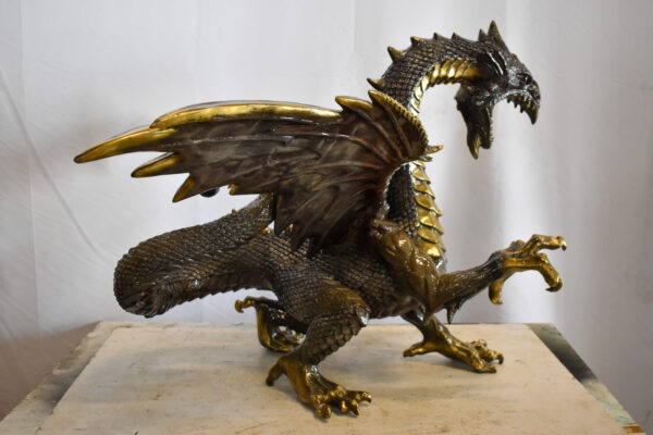 Dragon Bronze Statue with Two Tone Bronze Finish 32" x 36" x 25"H - Image 11