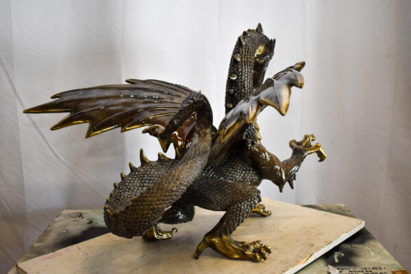 Dragon Bronze Statue with Two Tone Bronze Finish 32" x 36" x 25"H - Image 12
