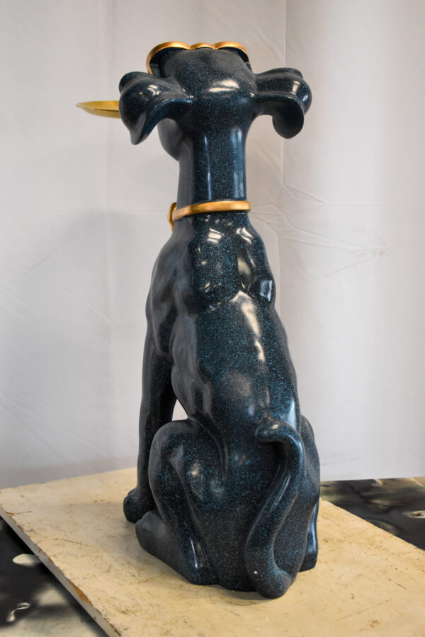 Happy Host Dog Resin Statue with A Tray, Blue Finish 25" x 12" x 31"H - Image 9