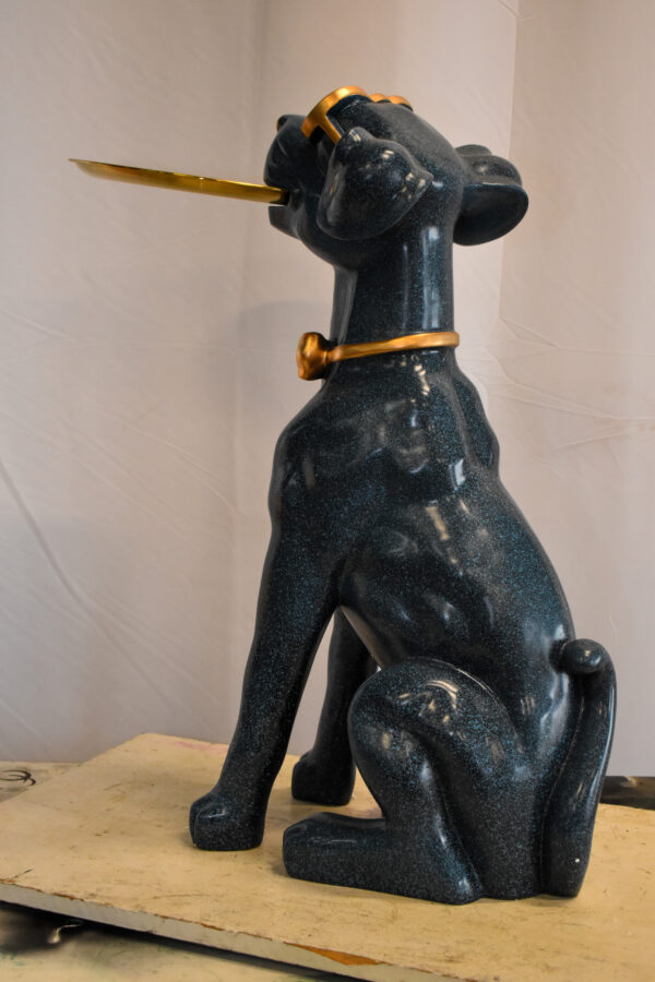 Happy Host Dog Resin Statue with A Tray, Blue Finish 25" x 12" x 31"H - Image 10