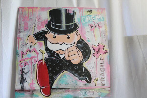 Giant Monopoly Man Pop Art Painting Ready to Hang Stretched Canvas 56 x 56 - Image 13