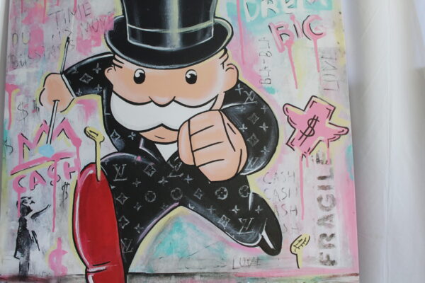 Giant Monopoly Man Pop Art Painting Ready to Hang Stretched Canvas 56 x 56 - Image 8