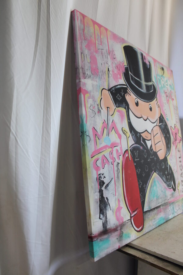 Giant Monopoly Man Pop Art Painting Ready to Hang Stretched Canvas 56 x 56 - Image 6