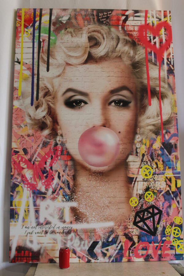 Framed Colorful Modern Canvas of Marilyn Monroe Painting Ready to Hang 70 x 45 - Image 3