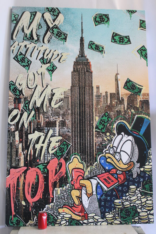 Giant Canvas of Donald Duck in NYC Stretched Ready to Hang Painting 70 x 45 - Image 3