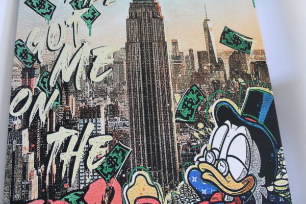 Giant Canvas of Donald Duck in NYC Stretched Ready to Hang Painting 70 x 45 - Image 10
