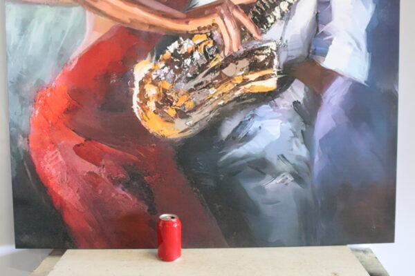 Giant Intimate Jazz Lovers Embracing Stretched Canvas Painting 70 x 45 - Image 10