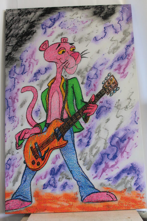 Cartoon Pink Panther Stretched Ready to Hang Canvas Large Painting 70 x 45 - Image 3