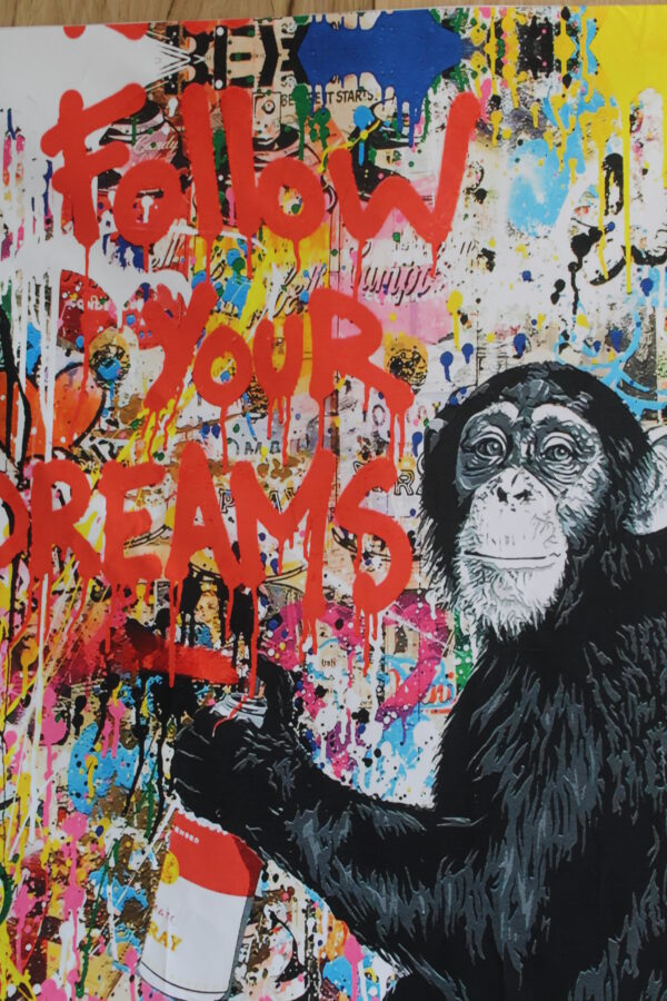 Unframed Giant Canvas Painting of Monkey Spray Painting Graffiti 52 x 74 - Image 6
