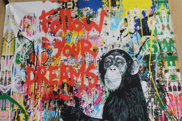Unframed Giant Canvas Painting of Monkey Spray Painting Graffiti 52 x 74 - Image 7