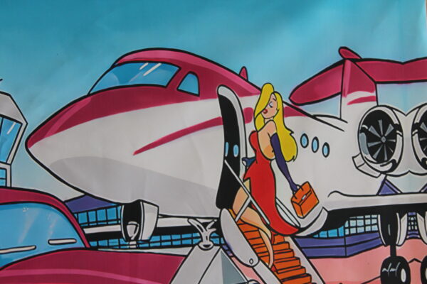 Giant Unframed Canvas Monopoly Man and Richie Rich on Vacation 52 x 75 - Image 5