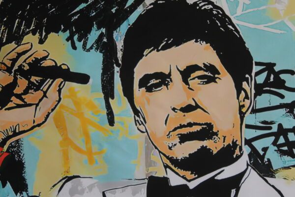 Giant Al Pacino in Scarface Graffiti Art Unframed Canvas 52 x 75 - Image 3