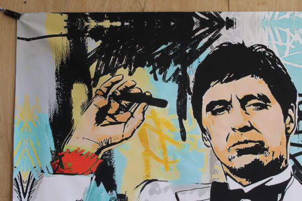 Giant Al Pacino in Scarface Graffiti Art Unframed Canvas 52 x 75 - Image 9