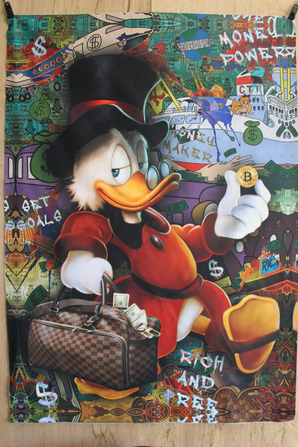 Giant Modern and Rich Donald Duck Unframed Canvas 52 x 74 - Image 3