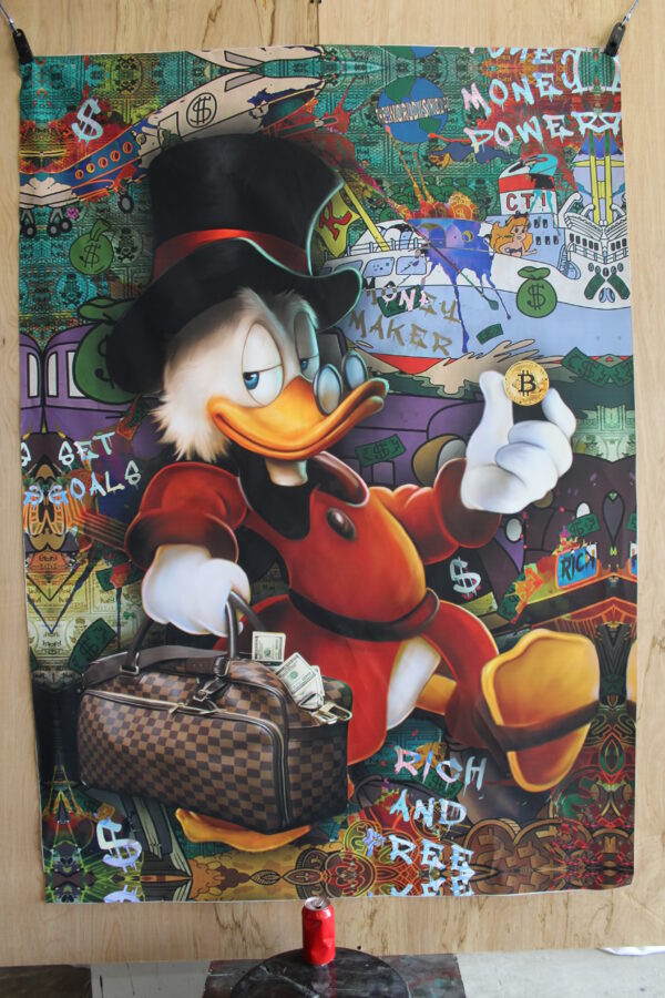 Giant Modern and Rich Donald Duck Unframed Canvas 52 x 74 - Image 4