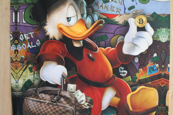 Giant Modern and Rich Donald Duck Unframed Canvas 52 x 74 - Image 6