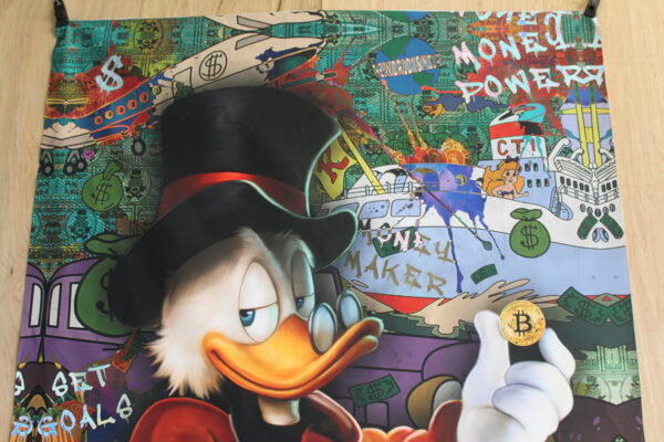 Giant Modern and Rich Donald Duck Unframed Canvas 52 x 74 - Image 7