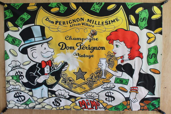 Monopoly Man Dom Perignon ChampagneUnframed Giant Canvas 49 x 70 - Image 3