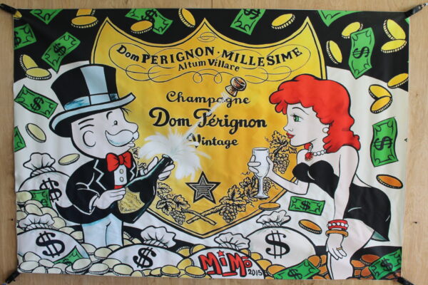 Monopoly Man Dom Perignon ChampagneUnframed Giant Canvas 49 x 70 - Image 4