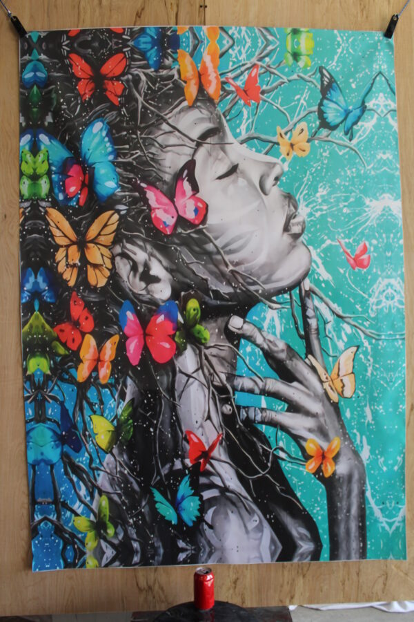 Giant Graceful Butterfly Woman Unframed Canvas 52 x 74 - Image 5