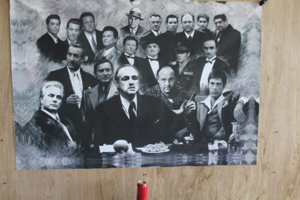 Giant Canvas of Godfather Cast Black and White 44 x 65 - Image 6