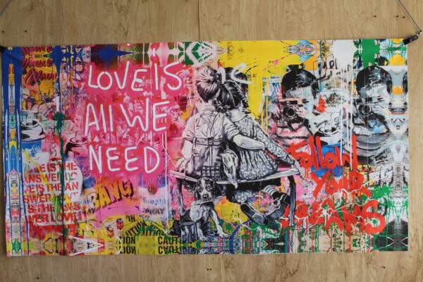Love Is All We Need Neon Modern Unframed Rolled Canvas 44 x 84 - Image 9