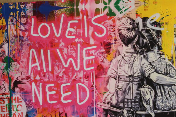 Love Is All We Need Neon Modern Unframed Rolled Canvas 44 x 84 - Image 2