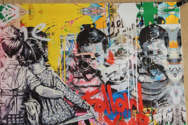 Love Is All We Need Neon Modern Unframed Rolled Canvas 44 x 84 - Image 3