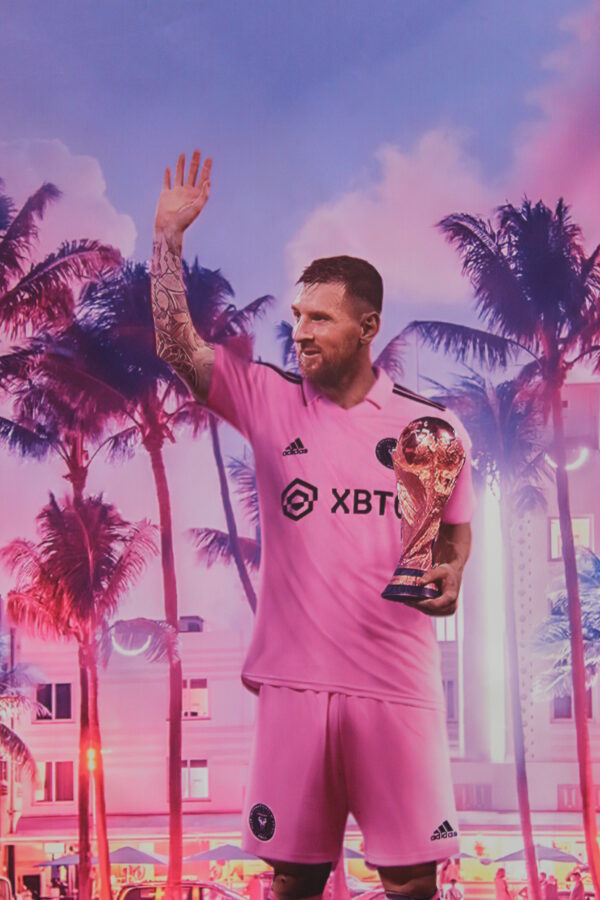 Lionel Messi On Beach Neon Unframed Rolled Canvas 32 x 44 - Image 4