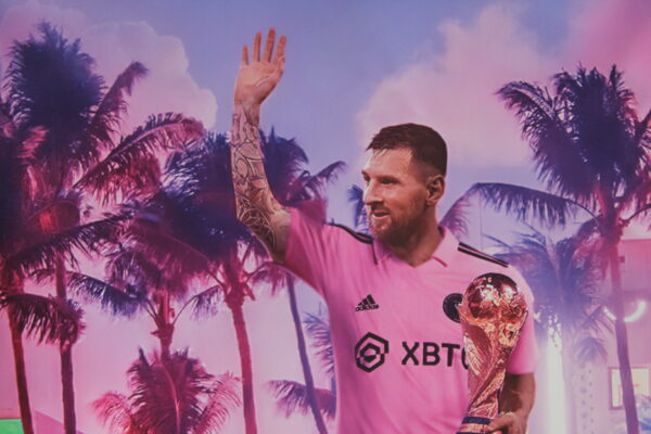 Lionel Messi On Beach Neon Unframed Rolled Canvas 32 x 44 - Image 5