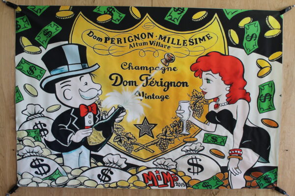 Monopoly Man Dom Perignon ChampagneUnframed Giant Canvas 49 x 70