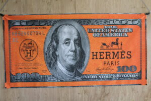 Modern Hernes Design Dollar Sign Unframed Rolled Canvas 44 x 86